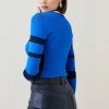 Karen Millen Sporty Ripple Stitch Colour Block Top -Karen Millen shop cobalt sporty ripple stitch colour block top