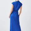 Karen Millen Tall Envelope Neck Lightweight Summer Knit Midaxi Dress -Karen Millen shop cobalt tall envelope neck lightweight summer knit midaxi dress