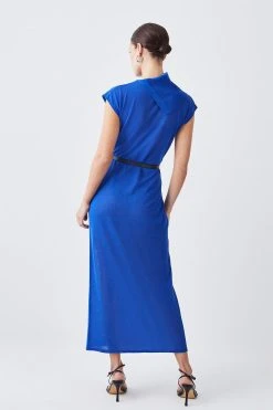 Karen Millen Tall Envelope Neck Lightweight Summer Knit Midaxi Dress