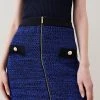 Karen Millen Tweed Knitted Fringe Zip Mini Skirt