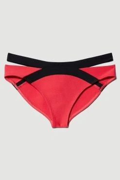 Karen Millen Bandage Colour Block Strappy Bikini Bottoms