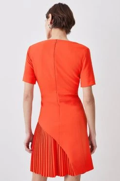 Karen Millen Tall Tailored Military Pleat Short Sleeve Mini Dress 10 Karen Millen Tall Tailored Military Pleat Short Sleeve Mini Dress -Karen Millen shop coral tall tailored military pleat short sleeve mini dress 3