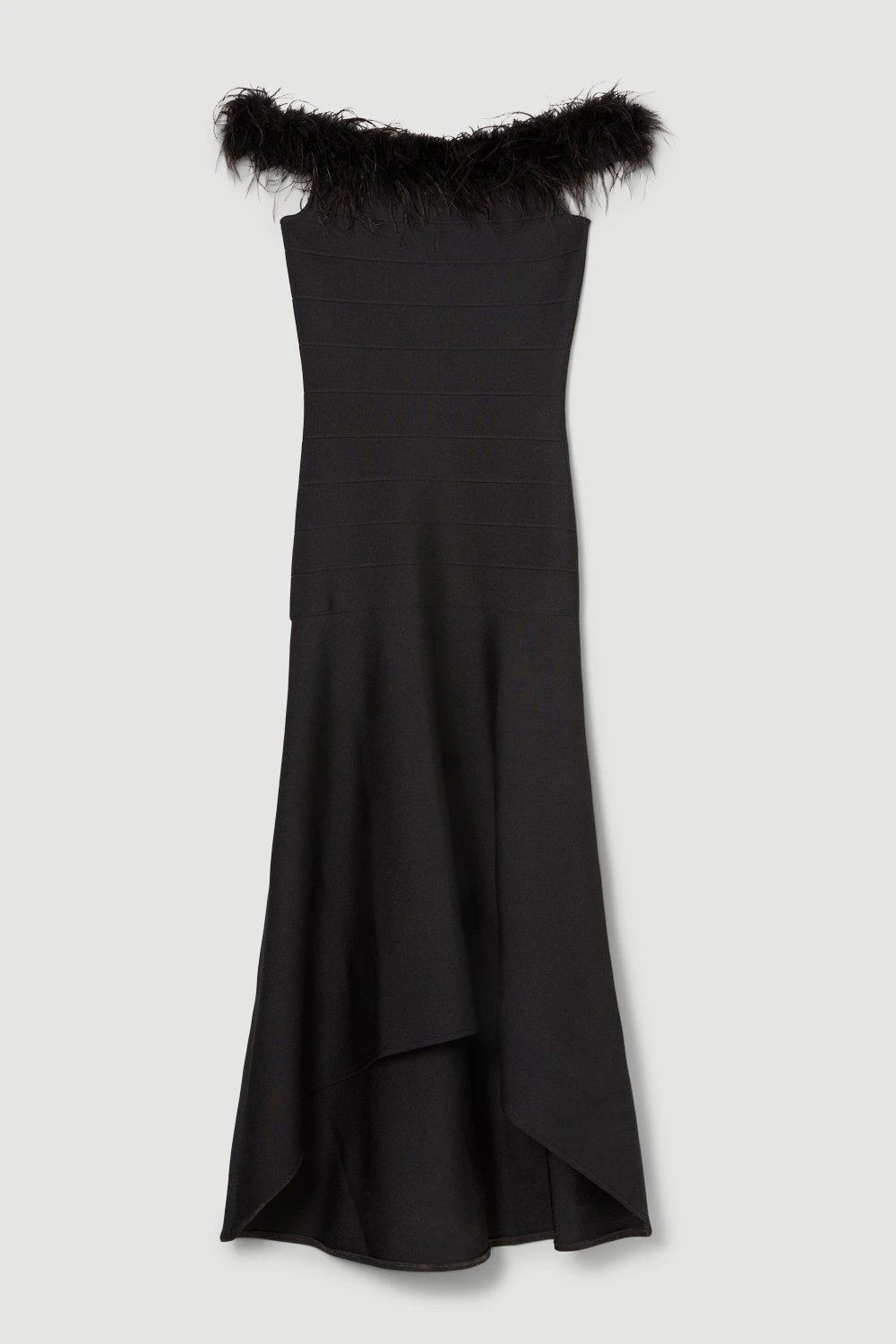 Karen Millen Feather Detail Bandage Bardot Maxi Dress 4 Karen Millen Feather Detail Bandage Bardot Maxi Dress - Image 2