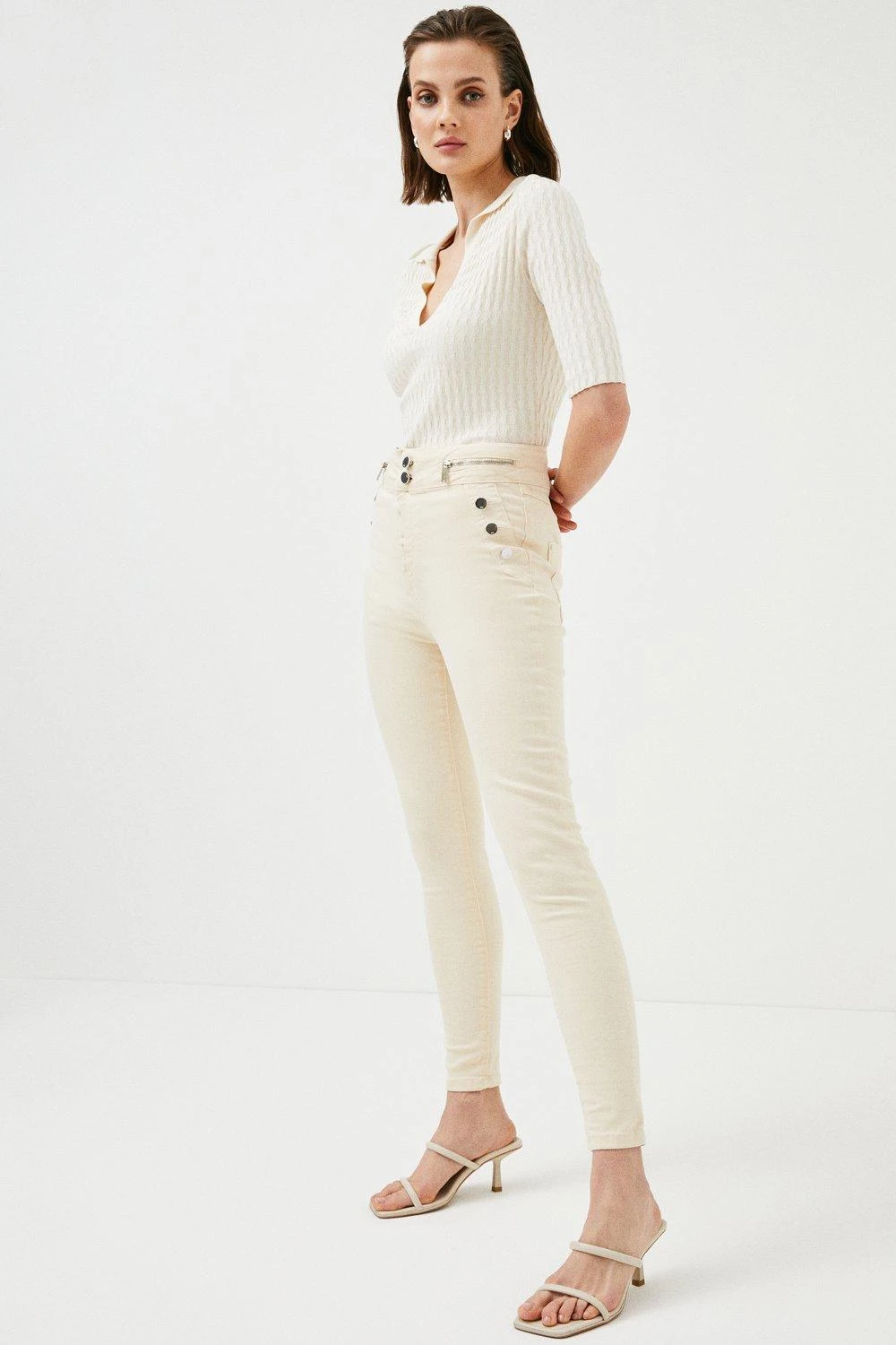 Karen Millen High Rise Skinny Waist Detail Jeans 4 Karen Millen High Rise Skinny Waist Detail Jeans - Image 2