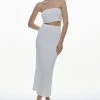 Karen Millen Knit Viscose Blend Top & Column Midaxi Skirt Set -Karen Millen shop cream knit viscose blend top column midaxi skirt set