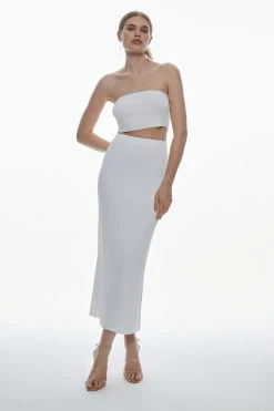 Karen Millen Knit Viscose Blend Top & Column Midaxi Skirt Set