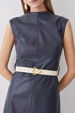 Karen Millen Leather Triangle Buckle Belt
