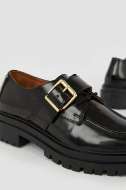 Karen Millen Real Leather Chunky Buckle Brogue -Karen Millen shop cream real leather chunky buckle brogue 4