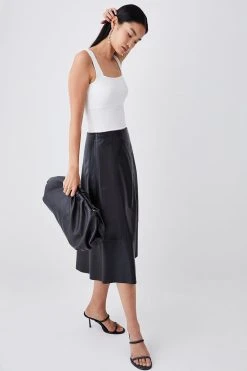 Karen Millen Slinky Smoothing Essentials Thick Strap Vest Top -Karen Millen shop cream slinky smoothing essentials thick strap vest top 1