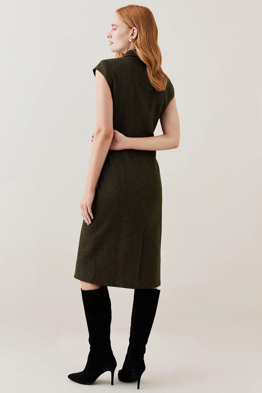 Karen Millen Lydia Millen Petite Tweed Belted Midi Dress 3 Karen Millen Lydia Millen Petite Tweed Belted Midi Dress