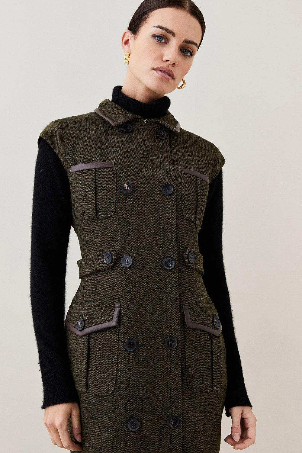 Karen Millen Lydia Millen Petite Tweed Belted Midi Dress 6 Karen Millen Lydia Millen Petite Tweed Belted Midi Dress - Image 4