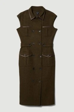 Karen Millen Lydia Millen Petite Tweed Belted Midi Dress 15 Karen Millen Lydia Millen Petite Tweed Belted Midi Dress -Karen Millen shop dark green lydia millen petite tweed belted midi dress 1 6