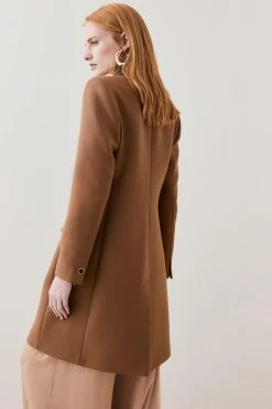 Karen Millen Italian Wool Cashmere Double Breasted Tailored Coat