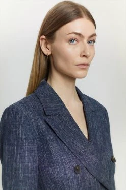 Karen Millen Tailored Denim Look Double Breasted Jacket