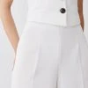 Karen Millen Clean Tailored Darted Wide Leg Trouser -Karen Millen shop ecru clean tailored darted wide leg trouser