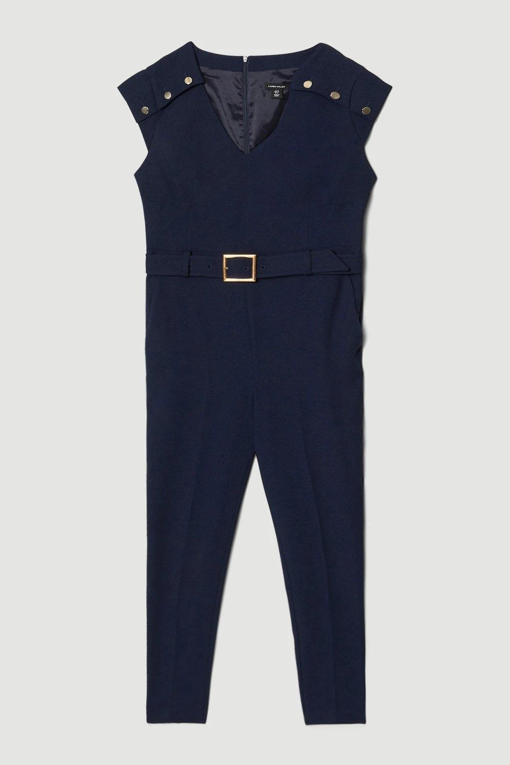 Karen Millen Compact Crepe Button Shoulder Jumpsuit 5 Karen Millen Compact Crepe Button Shoulder Jumpsuit - Image 3