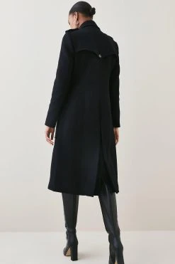 Karen Millen Italian Wool Military Coat -Karen Millen shop fig italian wool military coat 1 3
