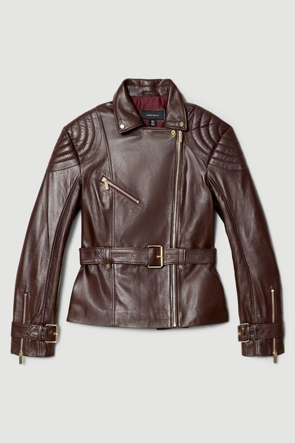 Karen Millen Leather Buckle Biker Jacket 3 Karen Millen Leather Buckle Biker Jacket
