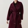 Karen Millen Tall Italian Wool Raglan Sleeve Coat -Karen Millen shop fig tall italian wool raglan sleeve coat