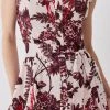 Karen Millen Floral Cotton Cutwork And Print Mini Shirt Dress -Karen Millen shop floral cotton cutwork and print mini shirt dress