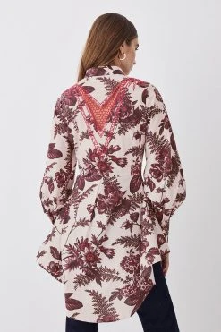 Karen Millen Floral Cotton Cutwork And Print Woven Shirt 10 Karen Millen Floral Cotton Cutwork And Print Woven Shirt -Karen Millen shop floral cotton cutwork and print woven shirt 2