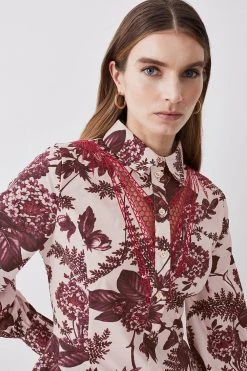 Karen Millen Floral Cotton Cutwork And Print Woven Shirt 13 Karen Millen Floral Cotton Cutwork And Print Woven Shirt -Karen Millen shop floral cotton cutwork and print woven shirt 5