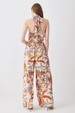 Karen Millen Petite Batik Halter Neck Wide Leg Jumpsuit 9 Karen Millen Petite Batik Halter Neck Wide Leg Jumpsuit -Karen Millen shop floral petite batik halter neck wide leg jumpsuit 2