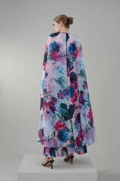 Karen Millen Floral Pleated Corset Woven Maxi Dress With Detachable Cape 13 Karen Millen Floral Pleated Corset Woven Maxi Dress With Detachable Cape -Karen Millen shop floral pleated corset woven maxi dress with detachable cape 5