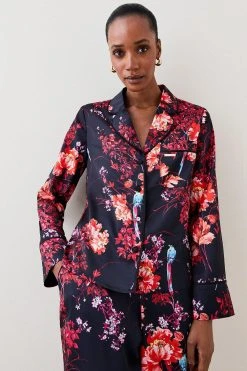 Karen Millen Floral Satin Nightwear Revere