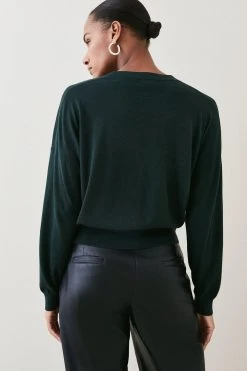 Karen Millen Cashmere Blend V Neck Cardigan