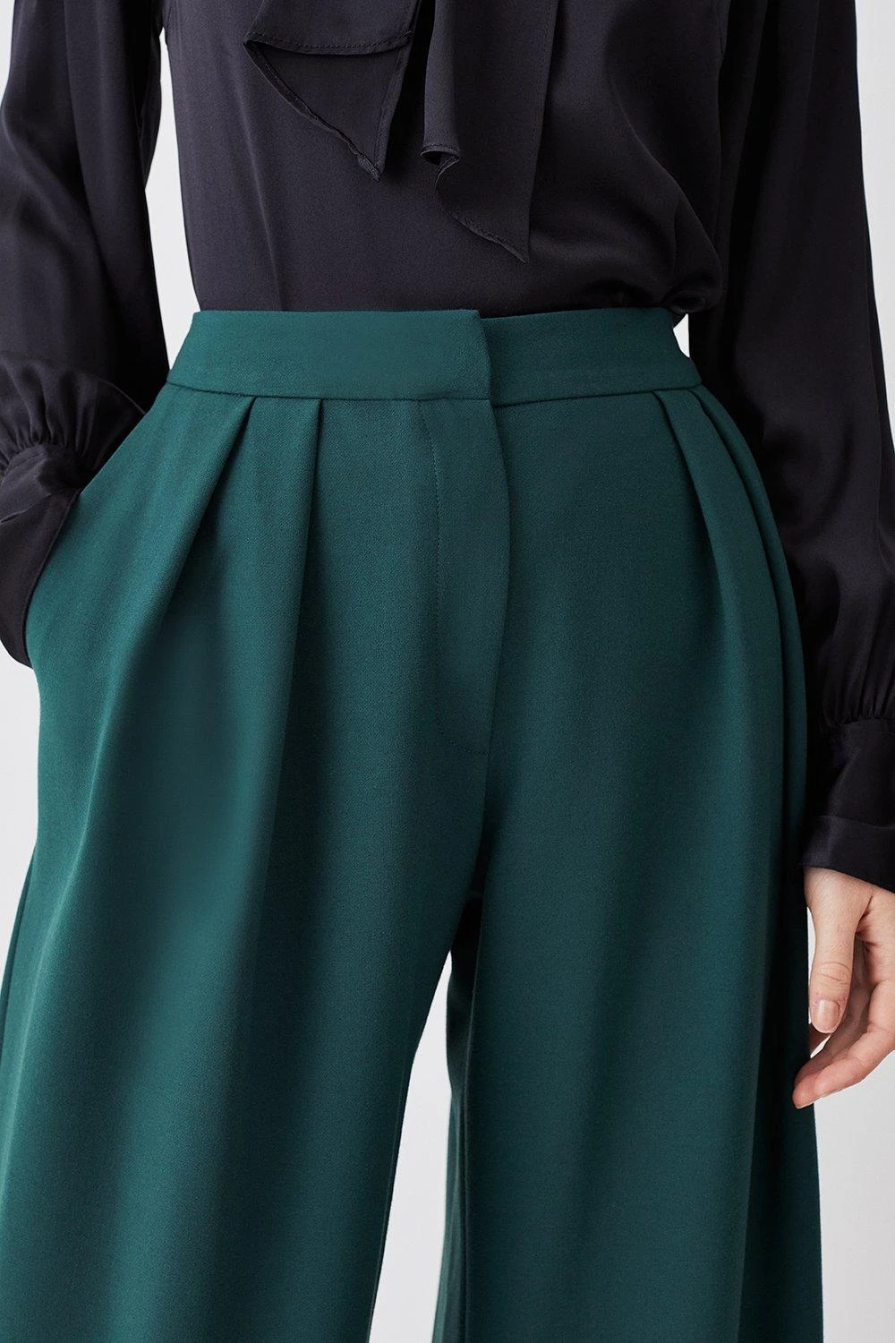 Karen Millen Compact Stretch Tailored Wide Leg Trouser 3 Karen Millen Compact Stretch Tailored Wide Leg Trouser