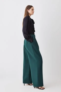 Karen Millen Compact Stretch Tailored Wide Leg Trouser 10 Karen Millen Compact Stretch Tailored Wide Leg Trouser -Karen Millen shop forest compact stretch tailored wide leg trouser 1 2