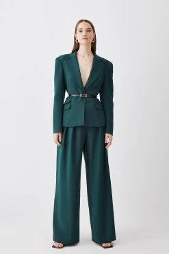 Karen Millen Compact Stretch Tailored Wide Leg Trouser 12 Karen Millen Compact Stretch Tailored Wide Leg Trouser -Karen Millen shop forest compact stretch tailored wide leg trouser 1 4