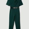Karen Millen Petite Compact Stretch Forever Belt Jumpsuit
