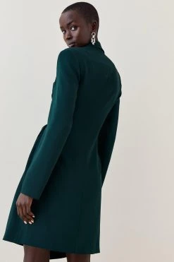 Karen Millen Tall Soft Tailored Wrap Mini Tux Dress -Karen Millen shop forest tall soft tailored wrap mini tux dress 1 4