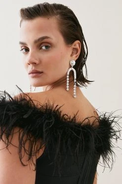 Karen Millen Bandage Bardot Feather Knit Top 9 Karen Millen Bandage Bardot Feather Knit Top -Karen Millen shop fuchsia bandage bardot feather knit top 2