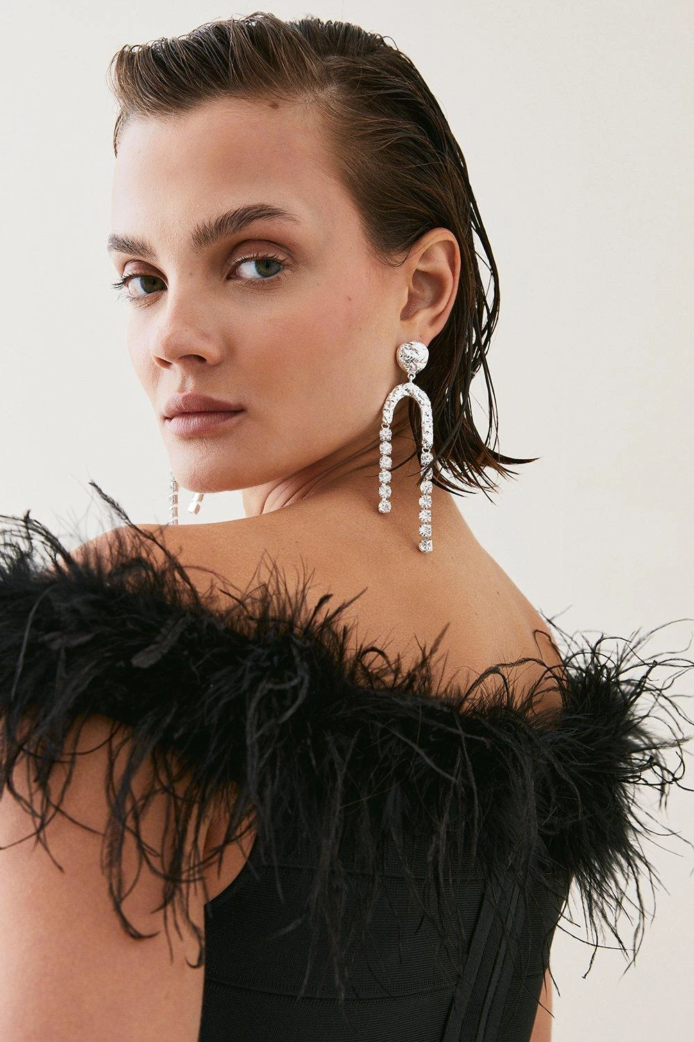 Karen Millen Bandage Bardot Feather Knit Top 5 Karen Millen Bandage Bardot Feather Knit Top - Image 3