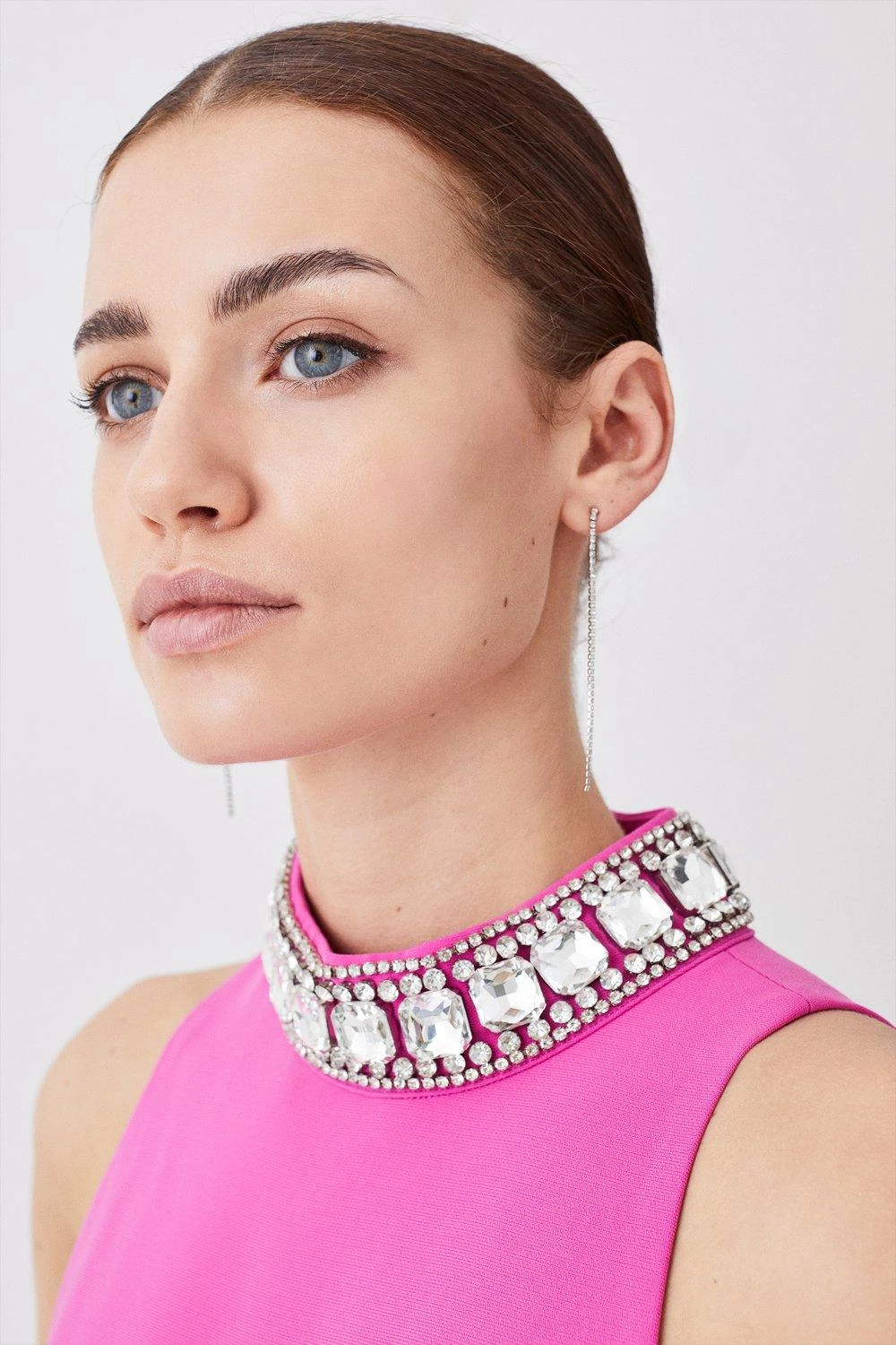 Karen Millen Petite Crystal Embellished Woven Thigh Split Jumpsuit 6 Karen Millen Petite Crystal Embellished Woven Thigh Split Jumpsuit - Image 4