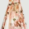 Karen Millen Garden Floral Maxi Split Prom Dress -Karen Millen shop garden floral maxi split prom dress