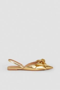 Karen Millen Bow Slingback Pointed Toe Flat