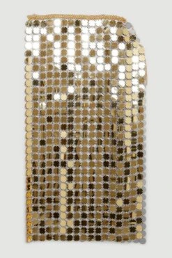 Karen Millen Mirrored Disc Maxi Skirt -Karen Millen shop gold mirrored disc maxi skirt 2