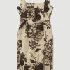 Karen Millen Petite Italian Rose Stretch Jacquard Pencil Midi Dress