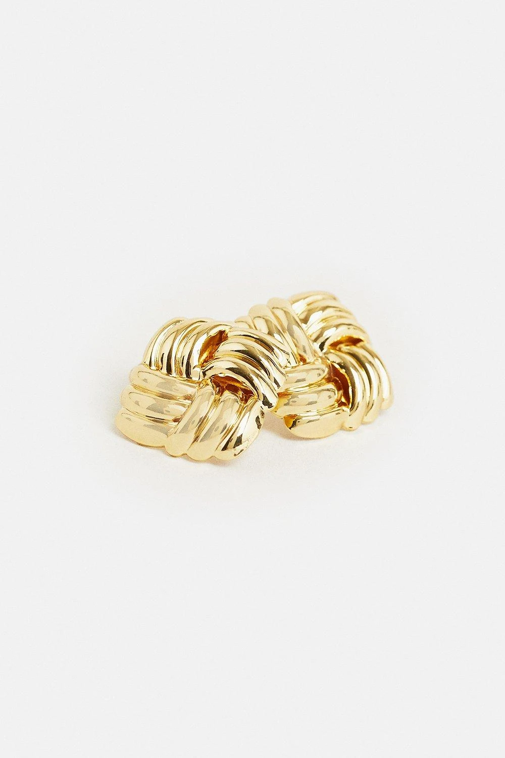 Karen Millen Gold Plated Quilted Stud Earrings 6 Karen Millen Gold Plated Quilted Stud Earrings - Image 4
