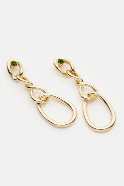 Karen Millen Gold Plated Twisted Drop Earrings