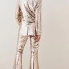 Karen Millen Sequin Tailored Flared Trouser -Karen Millen shop gold sequin tailored flared trouser