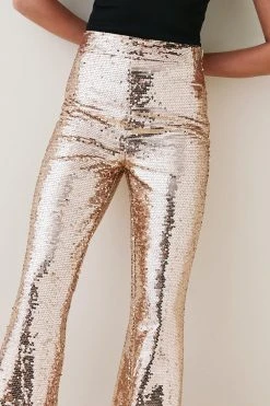 Karen Millen Sequin Tailored Flared Trouser -Karen Millen shop gold sequin tailored flared trouser 4