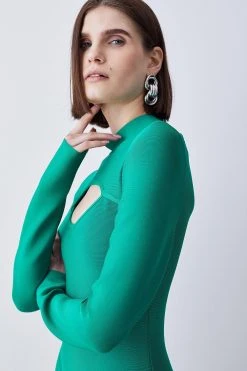 Karen Millen Bandage Cut Out Detail Midi Dress -Karen Millen shop green bandage cut out detail midi dress 4