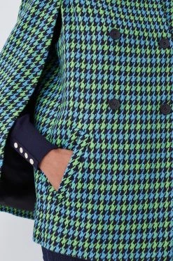 Karen Millen Colourpop Check Wool Blend Cape Coat 9 Karen Millen Colourpop Check Wool Blend Cape Coat -Karen Millen shop green colourpop check wool blend cape coat 1 2