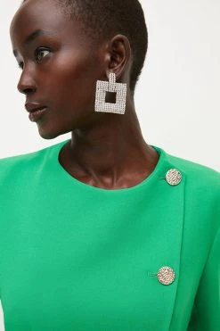 Karen Millen Compact Stretch Button Tux Blazer Mini Dress