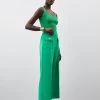 Karen Millen Compact Stretch Turn Lock Crop Trouser 1 Karen Millen Compact Stretch Turn Lock Crop Trouser -Karen Millen shop green compact stretch turn lock crop trouser